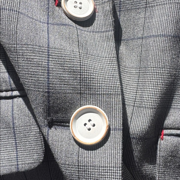 Tibi Oversized Jasper Checked Woven Blazer Size 4 Grey Multi Colour - Picture 15 of 15